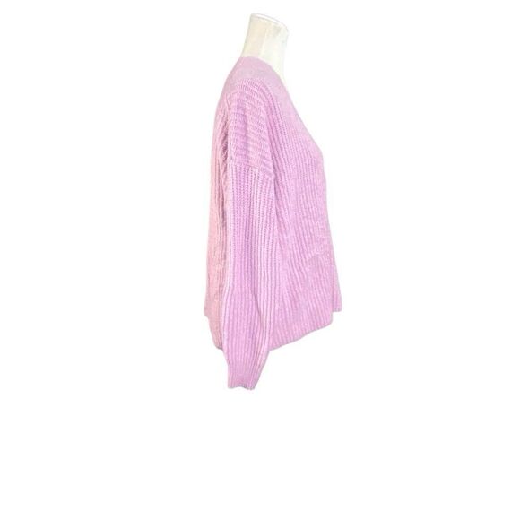 Cupcakes and Cashmere Lilac Purple Chunky Knit Cardigan Sweater Women’s Large - Picture 4 of 7